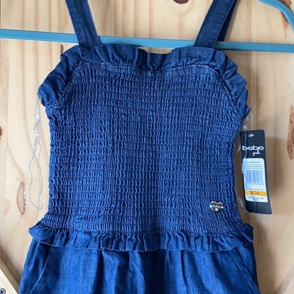 𝅺bebe Girls Super Flare Dark stone Jumpsuit NWT - Picture 2 of 9